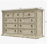 Nimbus Rustic Solid Wood Large Dresser With 9 Drawers