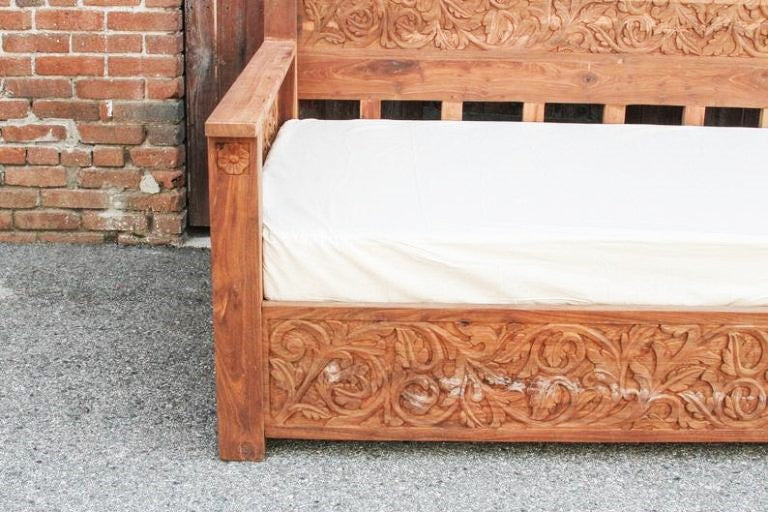 Dalia Hand Carved Indian Solid Wooden Daybed