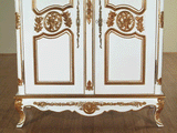 Crown Gold Leaf Antique White/Gold Cabinet