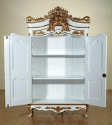 Crown Gold Leaf Antique White/Gold Cabinet