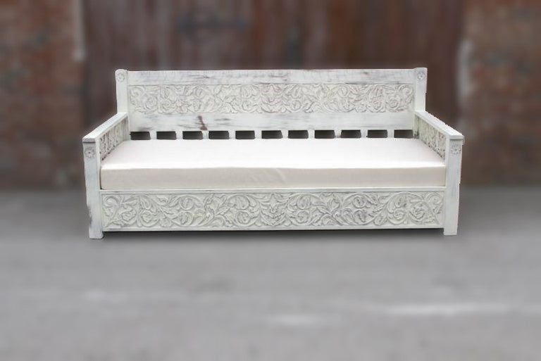 Dalia Hand Carved Indian Solid Wooden Daybed