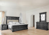 Sasha Hand Carved Solid Wooden Tufted 5-pc Bedroom Set