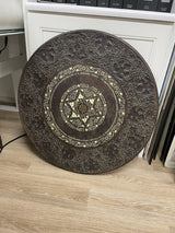 Hand Carved Indian Teak Wood bone inlay table