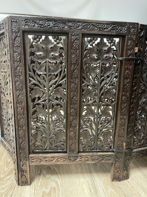 Hand Carved Indian Teak Wood bone inlay table