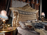 Royal Valerian Hand Carved Teak Wood Bed