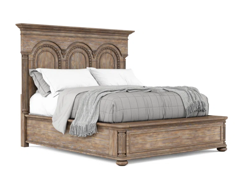 Romana Rustic Solid Wooden Platform Bed with Storage