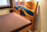 Epoxy Blue Nile Solid Wooden Bed