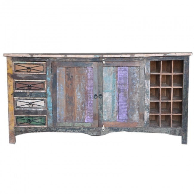 RUSTICA MULTICOLORED WOODEN SIDEBOARD