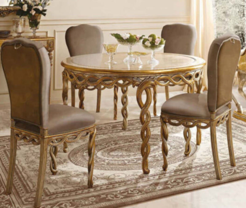 Majenta Hand Carved Luxury Dining Table Set