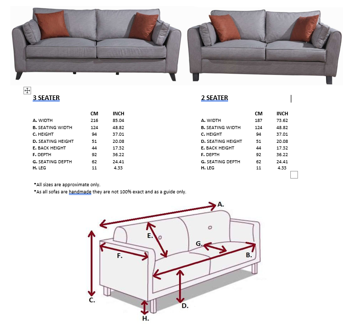 Jersey 3 & 2 Seater Sofa