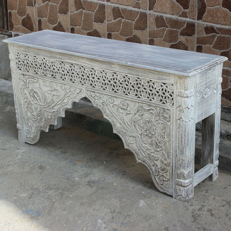 Mehrab Style Carved Hall Table