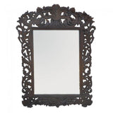 Hand Carved Designer Arch Mirror Frame Brown