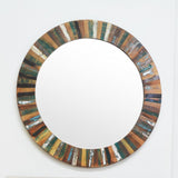 Reclaimed Wood Round Mirror Frame