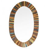 Reclaimed Wood Oval Mirror Frame