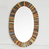 Old Oval Reclaimed Wood Mirror Frame