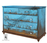 Empire Blue Dawn Rustic Solid Mango Wood Bedroom Dresser With 5 Drawer