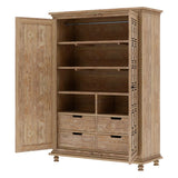 KARINA Traditional Solid Wood Armoire Wardrobe With 4 Drawers