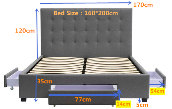 Estructura de cama tapizada HF1715