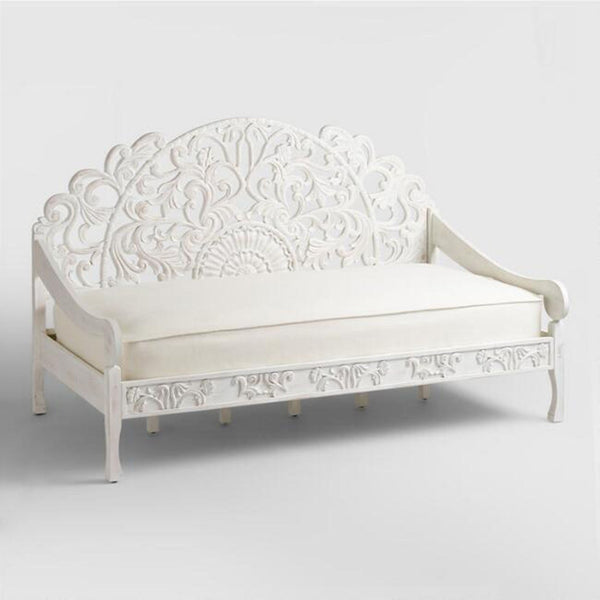 MAHAL Hand Carved Daybed White