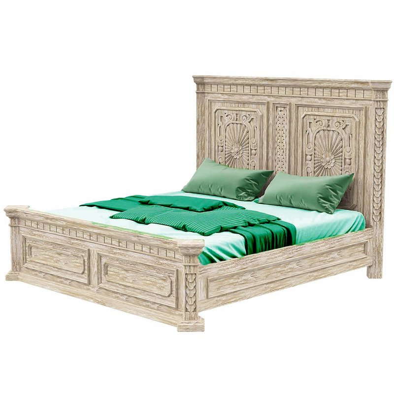 Nebula Traditional Style Rustic Solid Wood Platform Bed
