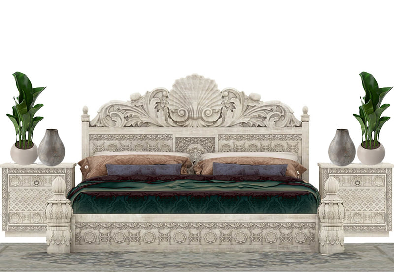 Juffair Hand Carved Solid Wood Platform Bed