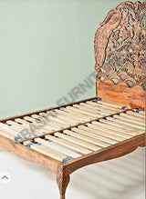 Hand Carved Indian Shajahan Bed Frame Indian Bed/bedside