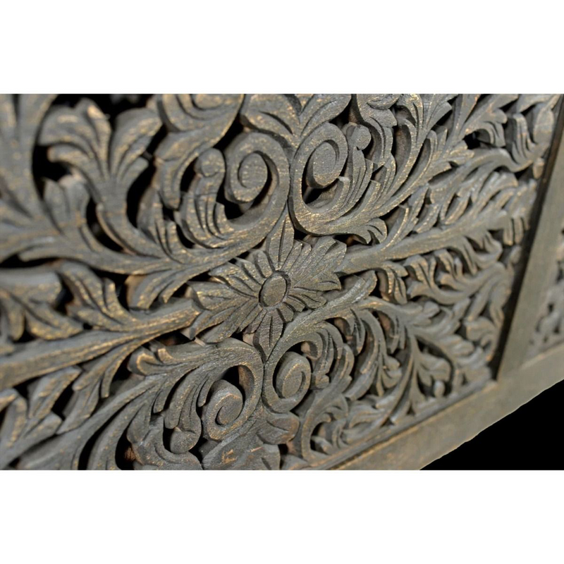 Sasha - Floral Hand Carved Indian Solid Wooden Bed Frame 1