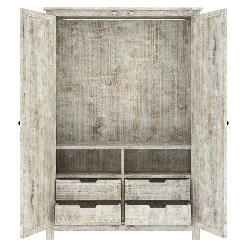 Armario grande blanco de madera maciza tallada a mano con girasoles –  Beyond Class Furniture Villa