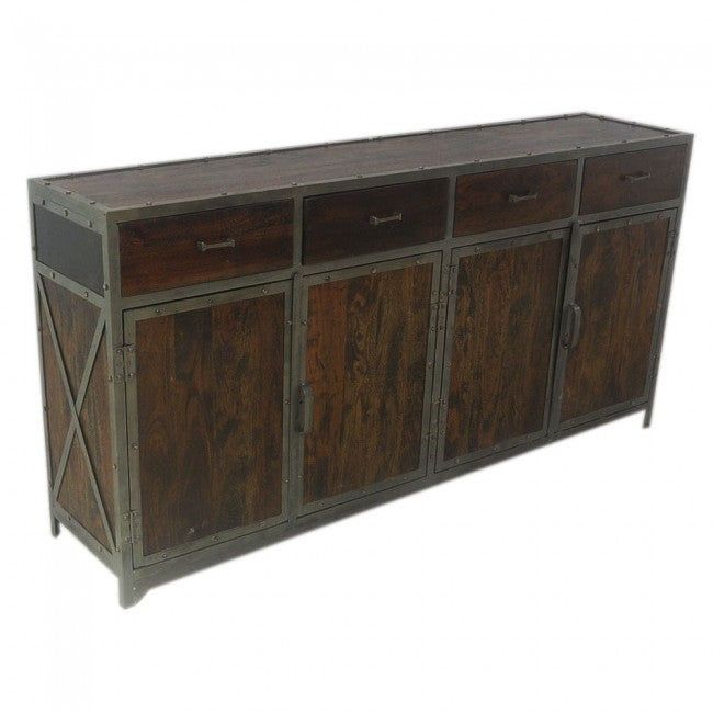 Angle Metal And Timber Sideboard XL Chocolate 180-40-90