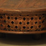 Hand Carved Round Coffee Table with Legs