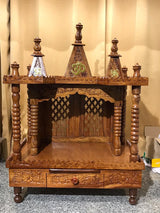 Hand Carved wooden Temple / Puja Ghar / Hand Made Indian Temple