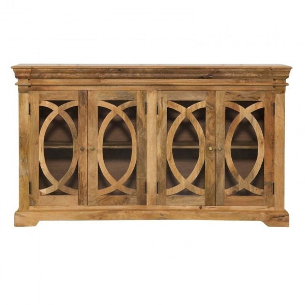 French Arched Natural Glass Door Sideboard