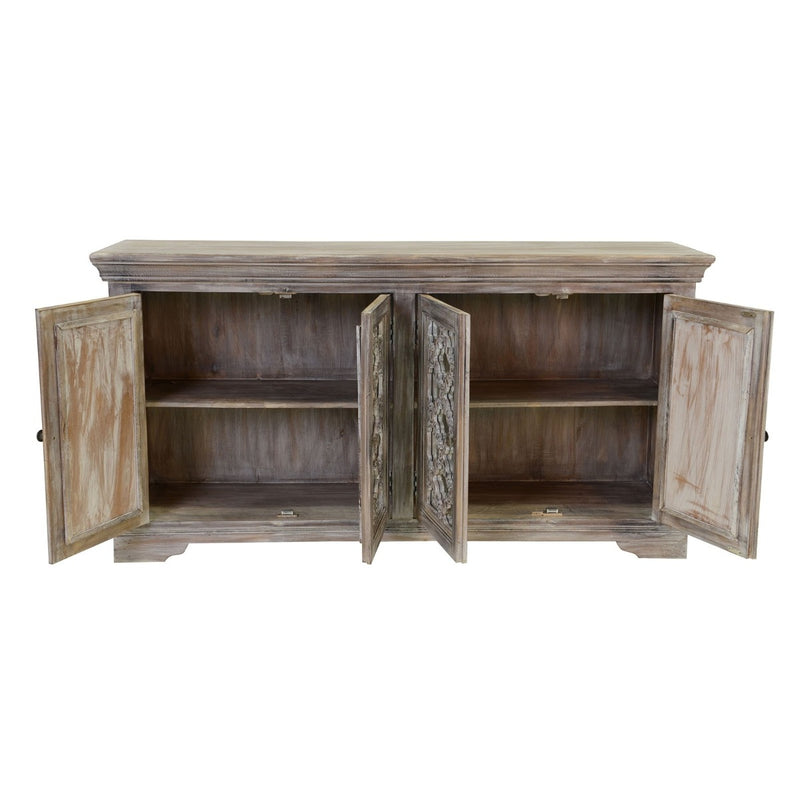 French Arched Wood Sideboards with Mirrored Doors