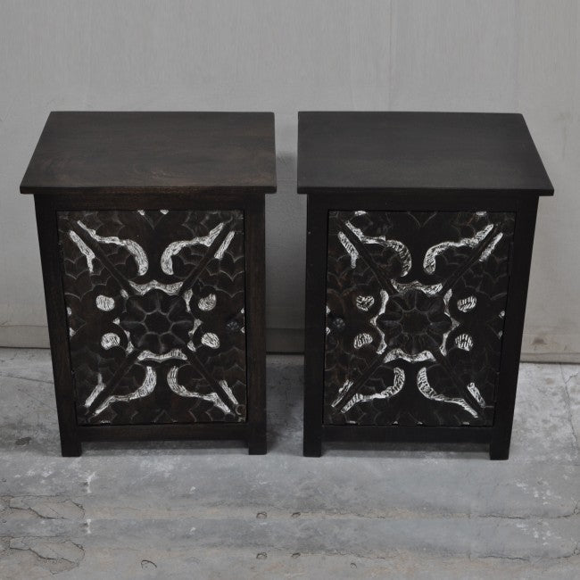 Hand Carved of Bedsides, solid wooden bedside table