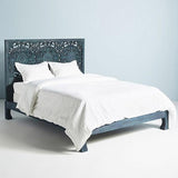 Dynasty Low Line Hand Carved Indian Wooden Bed Frame-DLLHCBF