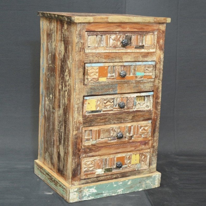 Liberty Reclaimed Wood Chest of 5 Drawers Tallboy