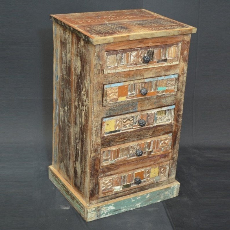 Liberty Reclaimed Wood Chest of 5 Drawers Tallboy