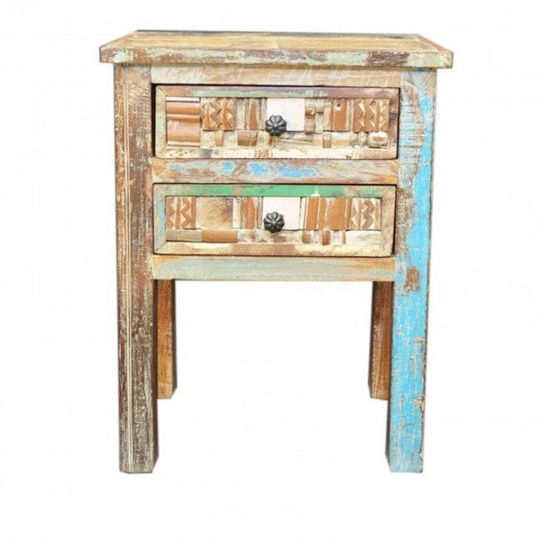 Liberty Reclaimed Wood 2 Drawer Bedside 60cm