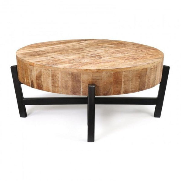 Mesa de centro con patas de metal y madera BARN