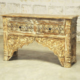 Mesa de salón estilo Mehrab tallada con cajones