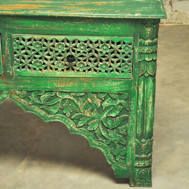 Mesa de salón estilo Mehrab tallada con cajones