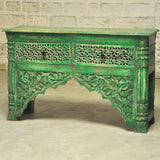 Mesa de salón estilo Mehrab tallada con cajones