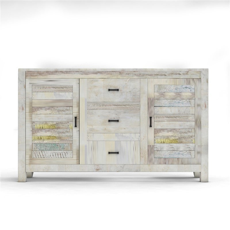 NIRVANA WHITEWASH TIMBER SIDEBOARD M-140-30-80