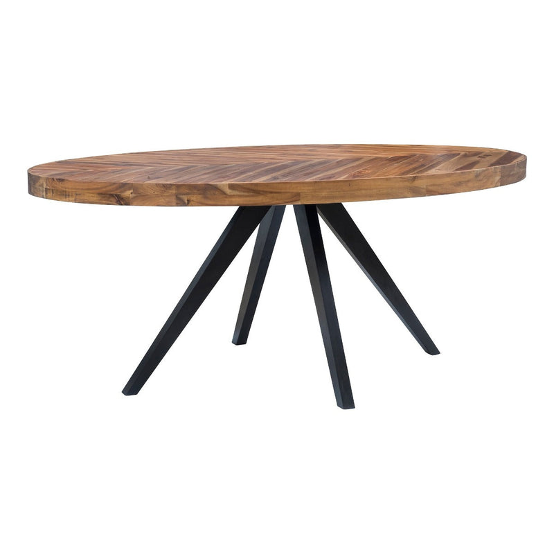 BAYBAY Industrial Oval Dining Table