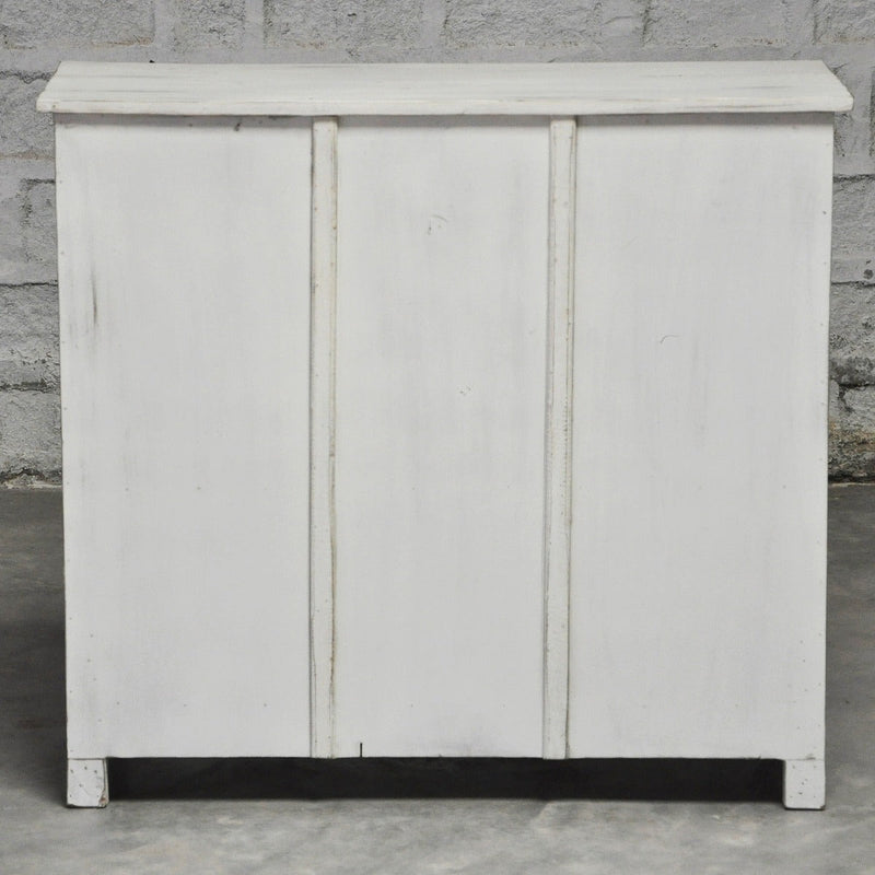 Rainbow Carved 2 Door Wooden Sideboard White Wash 100-40-90