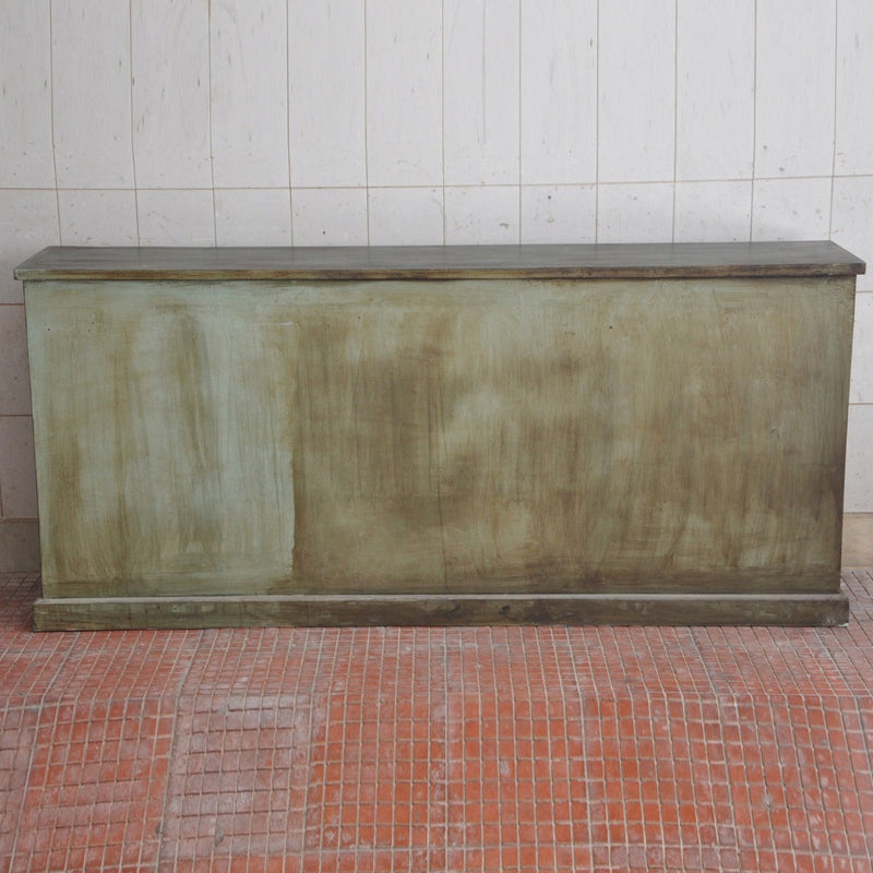 Rainbow Carved 3 Door Wooden Sideboard Green 180-40-90