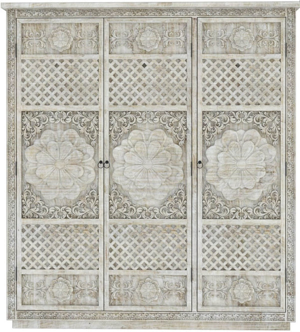 Juffair Hand Carved Solid Wood Armoire