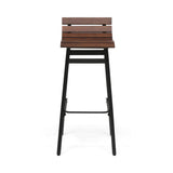 CLAVER 35" Industrial Wooden Barstool (Set of 2)