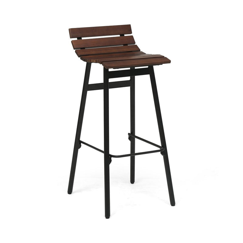 CLAVER 35" Industrial Wooden Barstool (Set of 2)